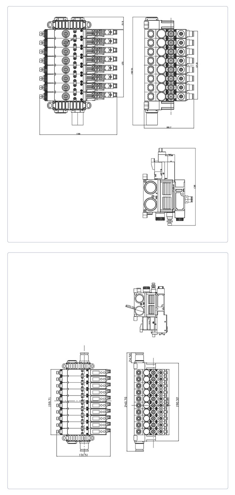 集裝式真空發生器CTC結構尺寸